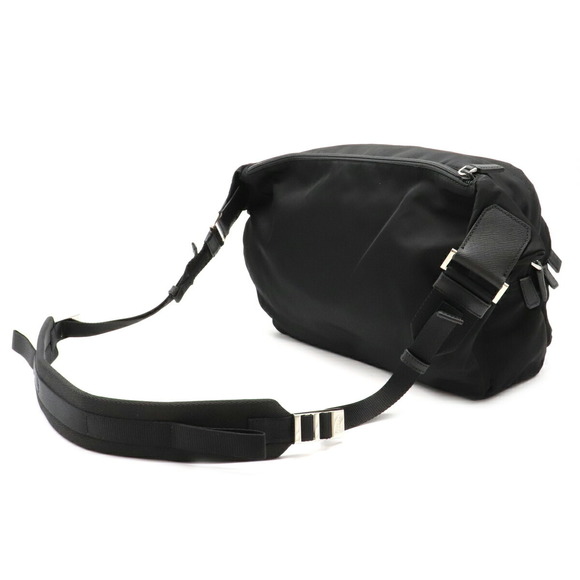 Prada Black Nero Nylon Pouch Leather Waist - Picture 1 of 8